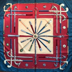 Hermes of Paris Cannes and Pommeaux Silk Scarf